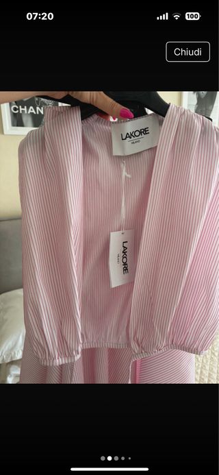 Completo rosa a righe