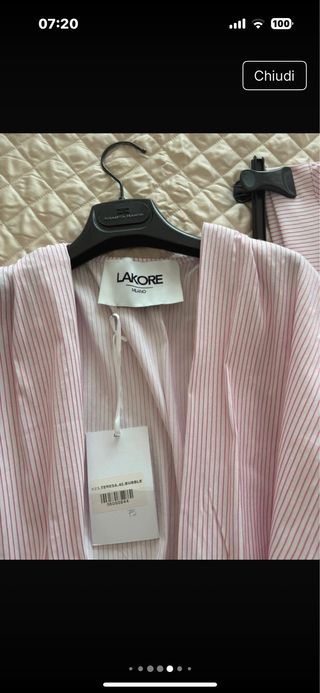Completo rosa a righe