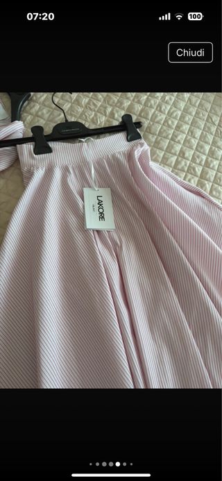 Completo rosa a righe