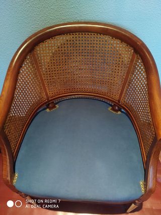 Sillón vintage mimbre y madera