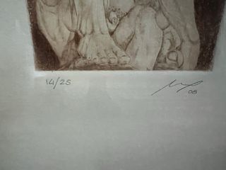 Litografía de Caín y Abel - Grabado