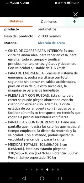 Cinta correr plegable 105x56x108.5cm