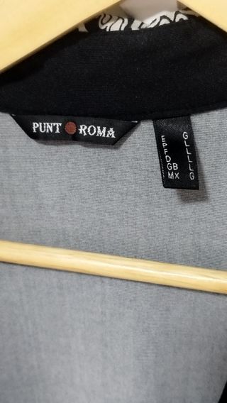 Blusa cruzada Punto Roma negra y blanca
