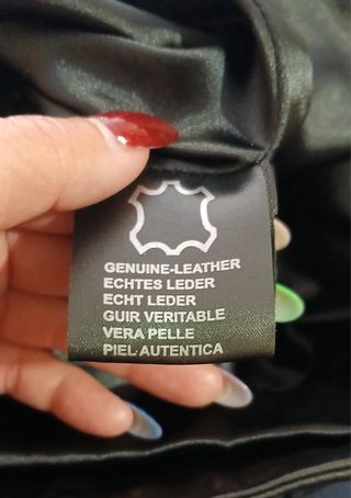 Cazadora piel negra Makan