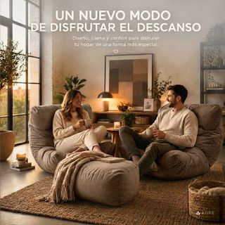 Puff XXL Moderno - Puf Salon con Relleno Incluido