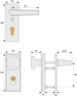 ABUS 203558 - Placa para empujar para puertas