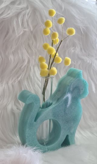 Vaso Gatto - Decorazione Blu