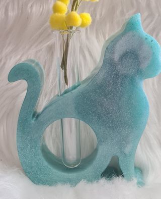 Vaso Gatto - Decorazione Blu