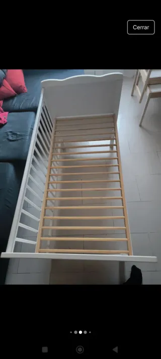 Cuna colecho bebé comvertible en cama blanca + col