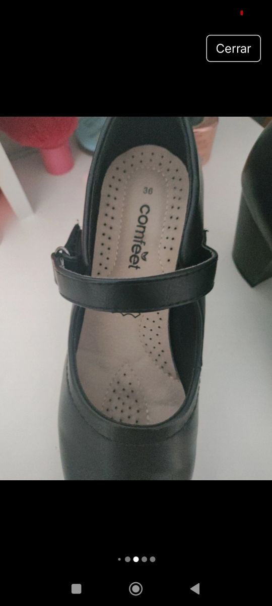 Zapatos tacón negros piel 36