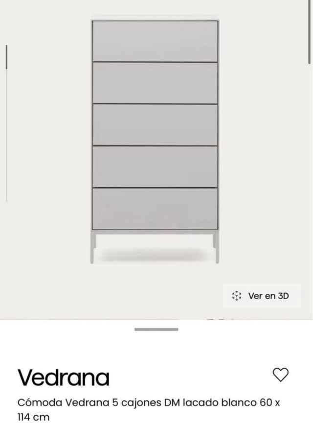 Cajonera 5 cajones blanca - metal y madera