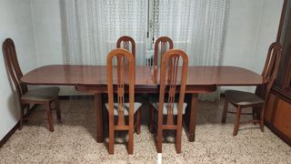 Conjunto Mesa Comedor Madera y 6 Sillas