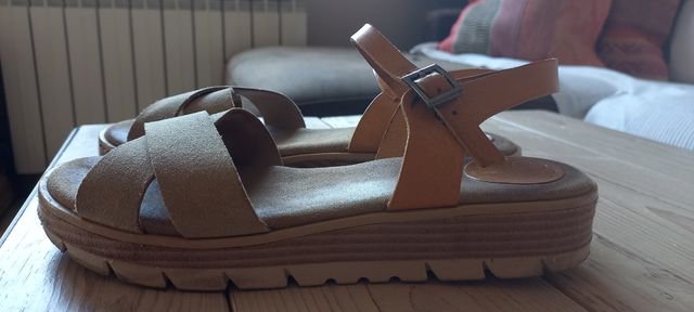Sandalias Porronet beige-marrón 38