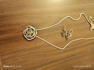 Collar y pendientes de plata, vintage 