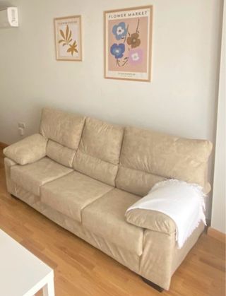 Sofá 3 plazas beige