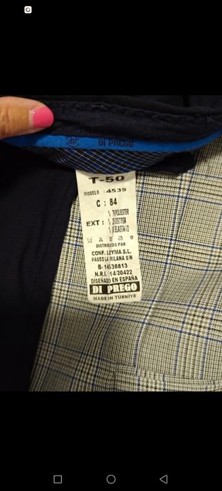 Traje Di prego gris-azul
