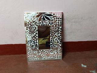 Espejo mosaico plateado