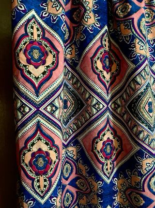 VESTIDO S / M BOHO CHIC largo azul y rosa