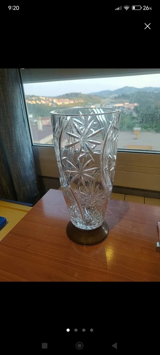 Jarrón + Centro de cristal tallado vintage