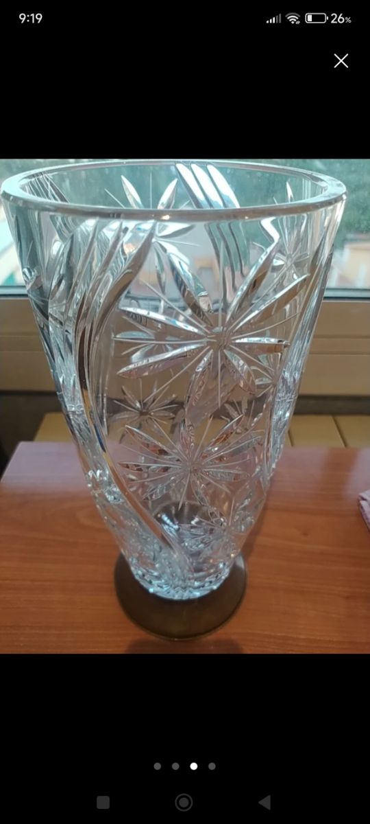 Jarrón + Centro de cristal tallado vintage