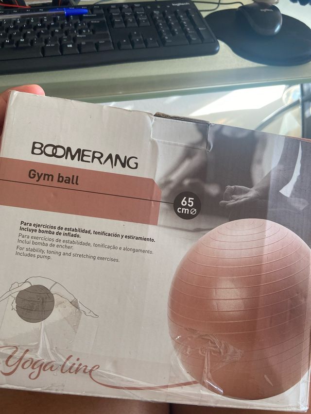 Pelota fitness Yoga 65cm rosa