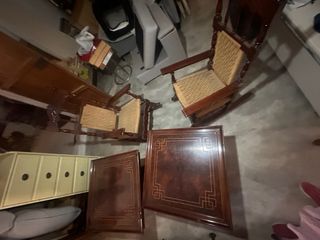 2 Dondoli di legno e vimini
