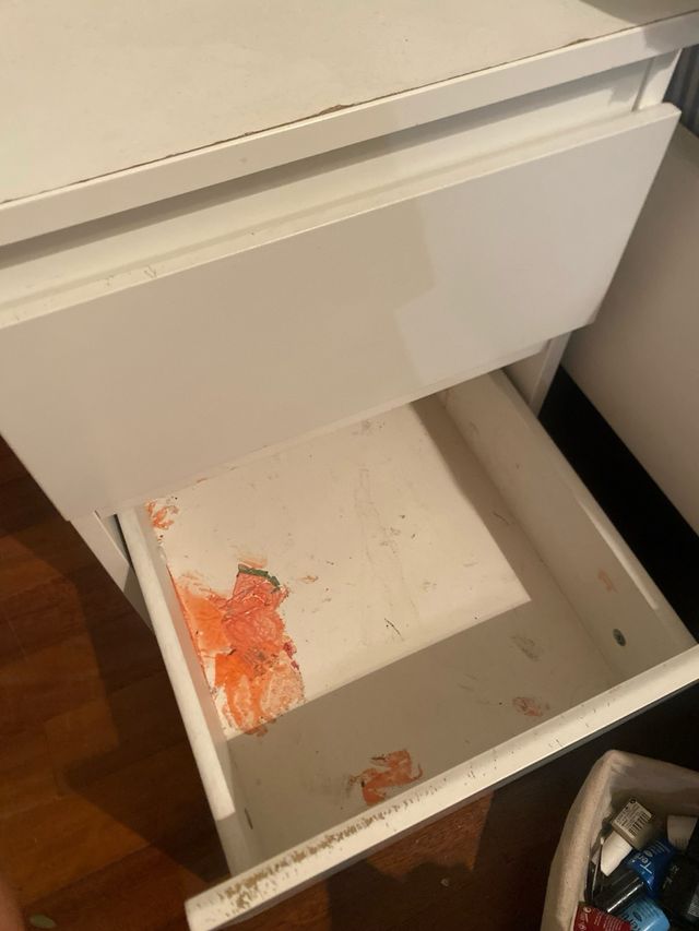 Comodino bianco 2 cassetti