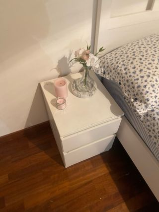 Comodino bianco 2 cassetti