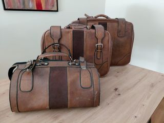 Maletas vintage marrones x3