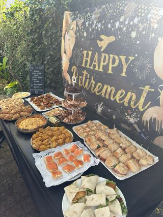 Catering jubilación: canapés y decoración