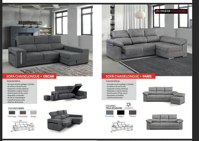Sofá chaise longue gris o beige NUEVO A ESTRENAR