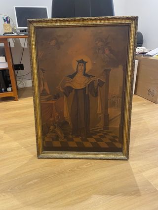 Cuadro antiguo Virgen - Óleo sobre lienzo