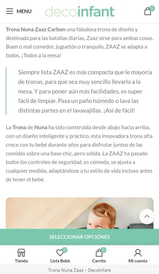 TRONA BEBE, SEGURA Y COMODA !