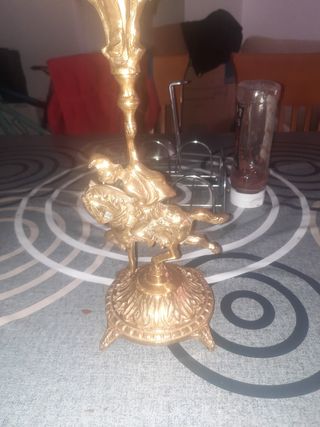 Candelabros dorados metal - pareja