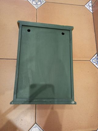 Llavero vintage madera verde-amarillo
