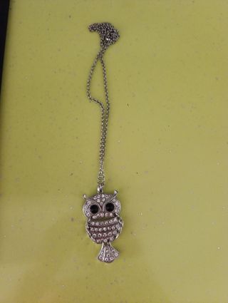 Colgante búho plata blanco