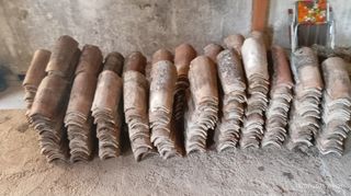 Tejas antiguas de arcilla
