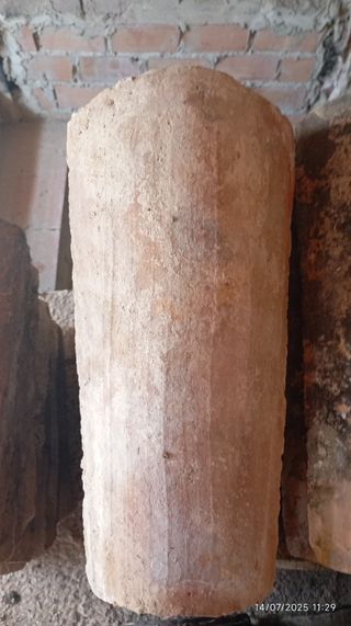 Tejas antiguas de arcilla