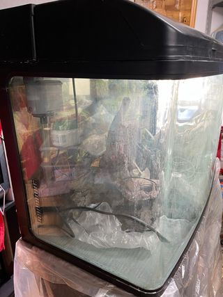 Acuario panorámico con mueble a medida