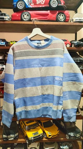 Suéter Volcom a rayas azul y gris