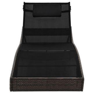 vidaXL Tumbona con cojín ratán PE marrón