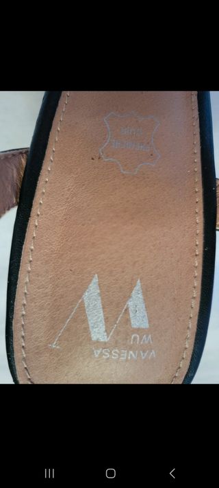 Zapatos tacón bajo beige-negro