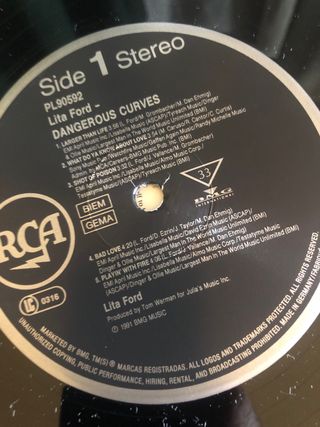 Lita Ford - Dangerous Curves LP
