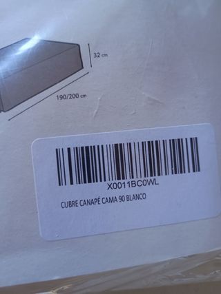 Cubre canapé blanco 70% algodón 30% poliéster