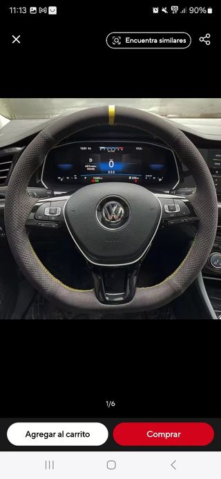 Funda Volante VW T-Roc cosido, Rojo