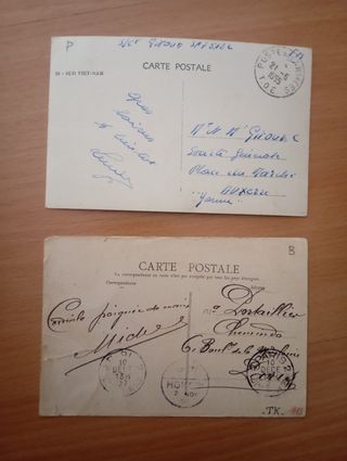 🇻🇳 VIETNAM LOTE 2 POSTALES ANTIGUAS ORIGINALES 