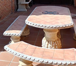 Mesa jardín cerámica - 5 piezas