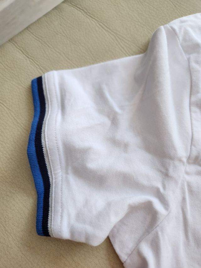 Polo Losan blanco cuello mao c/ botones