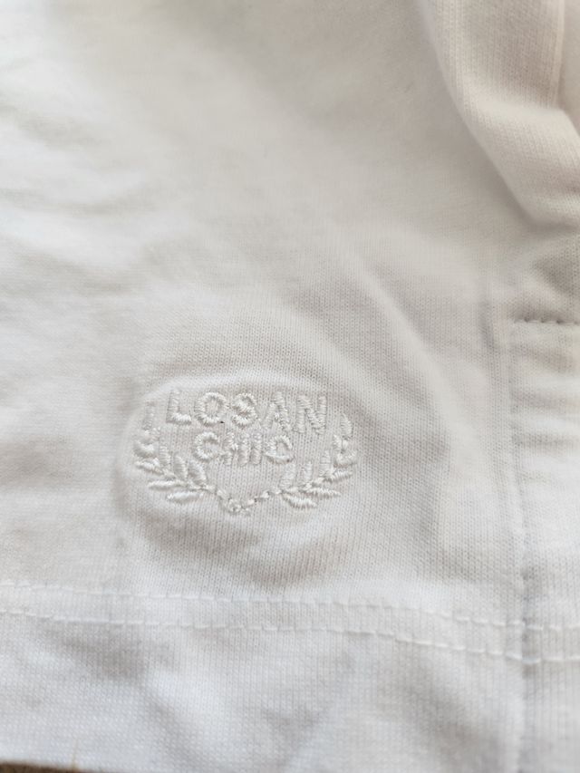 Polo Losan blanco cuello mao c/ botones