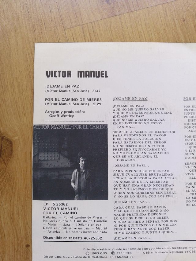 LP Víctor Manuel - Déjame en Paz